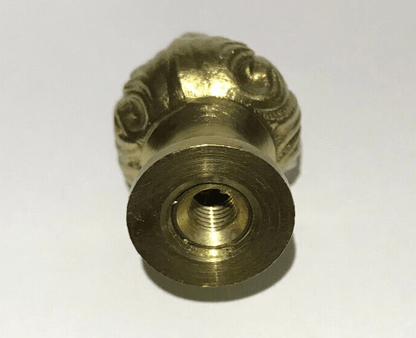 New 2" Antique Style Brass Acanthus Lamp Finial, 1/4 - 27F, Polished & Lacquered - Stone Door Lamps