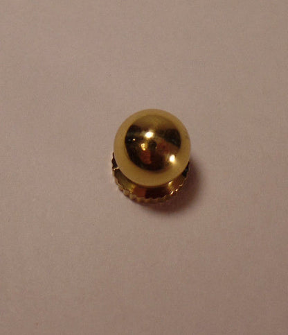 New Small Turned Brass Knob Finial For Standard Lamp Harps, 9/16" ht.,Burn. Laq.