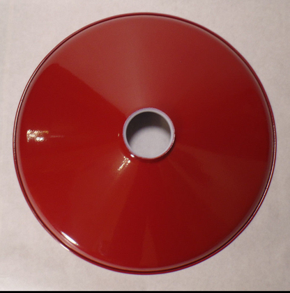 New 14" Red Metal Industrial Lamp Shade, Porcelain Enamel Finish, 2 1/4" Fit.