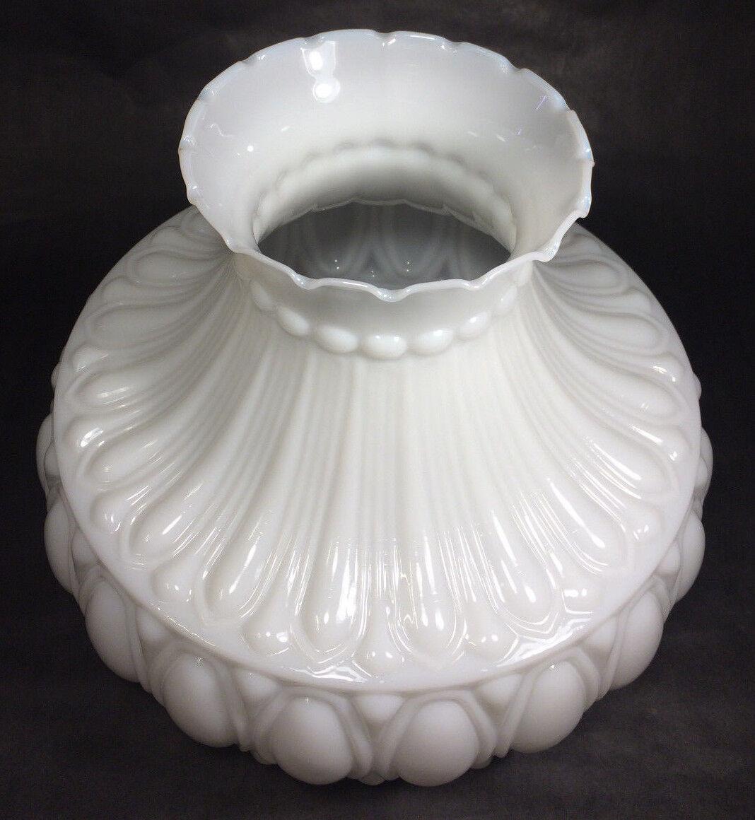 New 10" Opal White Milk Glass Lamp Shade Designed for Aladdin Lamps, USA, #SH525 - Stone Door Lamps