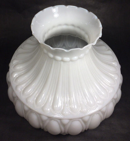 New 10" Opal White Milk Glass Lamp Shade Designed for Aladdin Lamps, USA, #SH525 - Stone Door Lamps