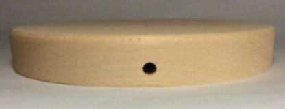 New 8" Modern Style Disc Shaped Rustic Wooden Lamp Base w/ Wire Way Hole #WB316U - Stone Door Lamps
