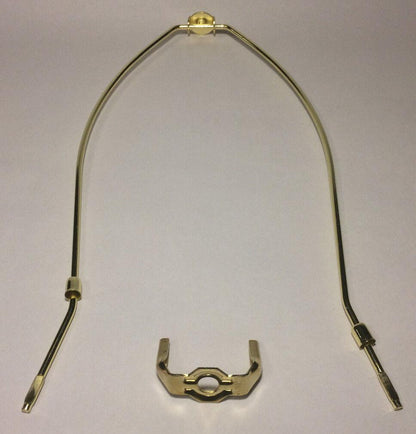 13" Brass Plated Lamp Harp w/ Base Protective Coating, regular weight #HAR65 - Stone Door Lamps