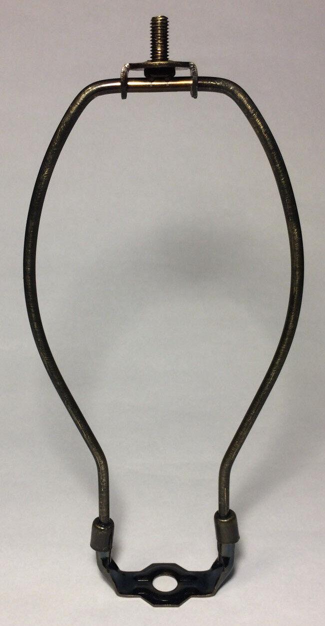 New 8" Brass Lamp HARP Shade Holder w/Base for Lamp Repair Antique Bronze Finish - Stone Door Lamps