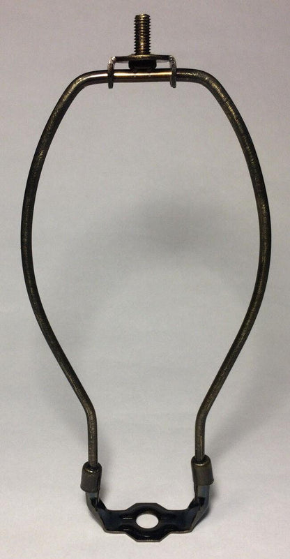 New 8" Brass Lamp HARP Shade Holder w/Base for Lamp Repair Antique Bronze Finish - Stone Door Lamps
