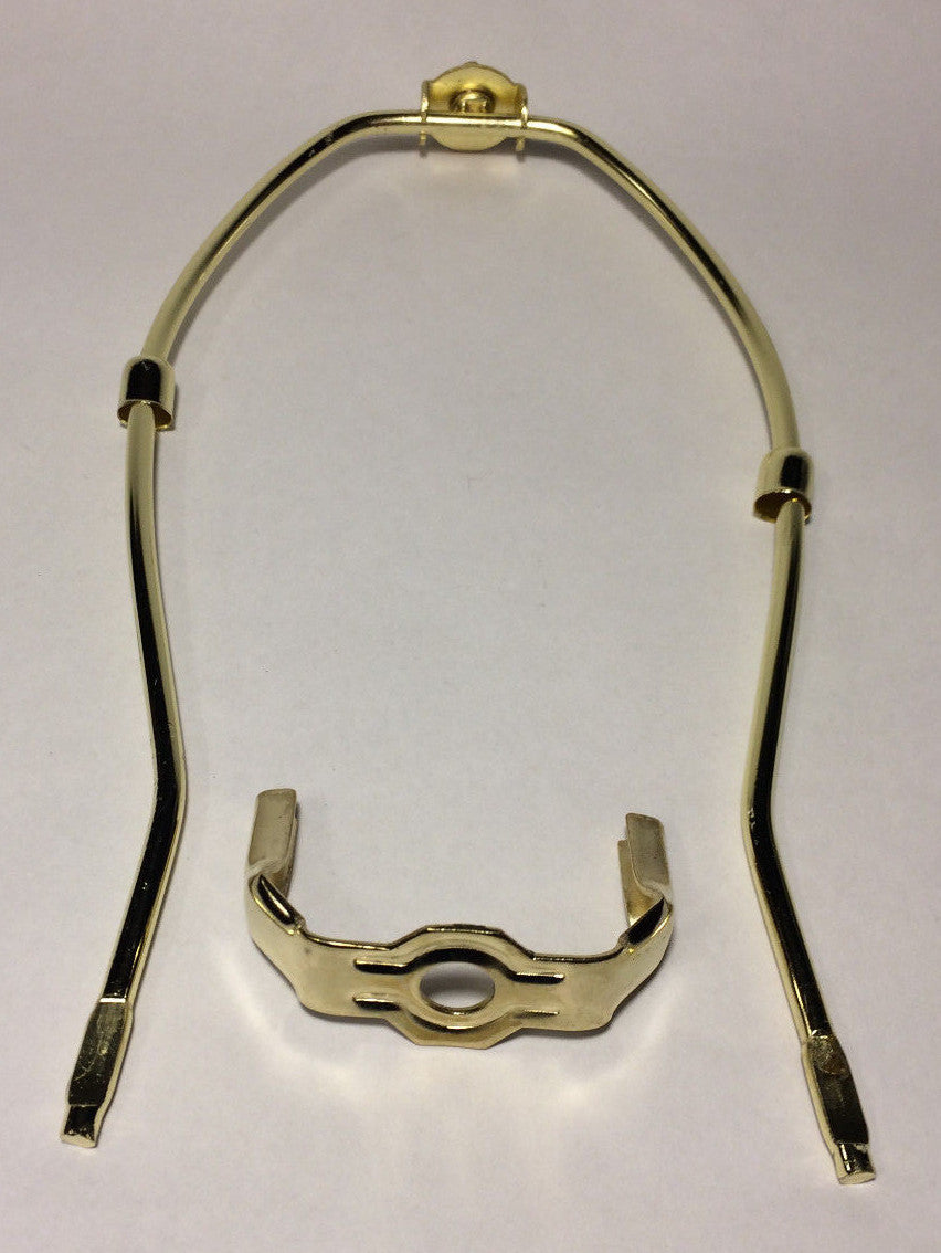 New 11" Brass Lamp HARP Shade Holder w/Base for Lamp Repair, Heavy Duty