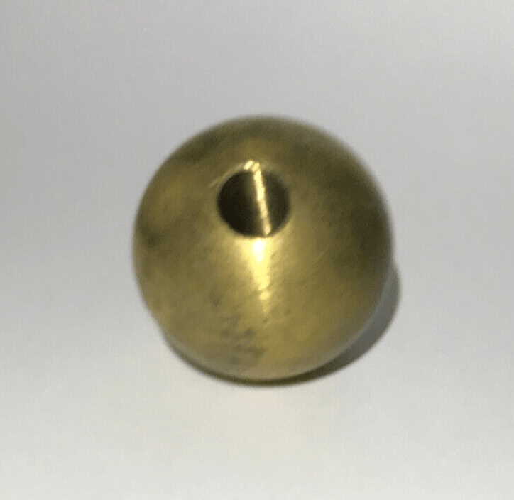 New 1 1/2" Diameter Brass Ball Finial, Cap, Unfinished Brass, 1/8F Tap #BF186U - Stone Door Lamps