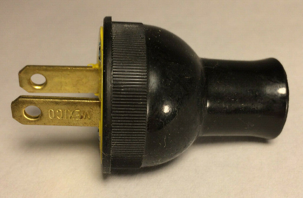 New Large Black Round Cord Plug For Large Round Wire, Cooper Brand #LP558