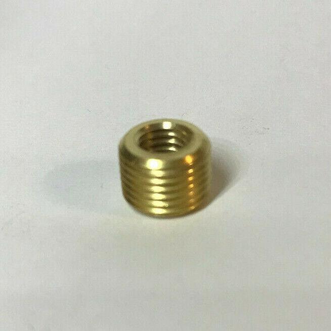 New Brass Headless Reducer Lamp Part, 1/8M(3/8") to 1/4 - 27F(1/4") Hole, #BR915 - Stone Door Lamps