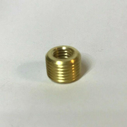 New Brass Headless Reducer Lamp Part, 1/8M(3/8") to 1/4 - 27F(1/4") Hole, #BR915 - Stone Door Lamps