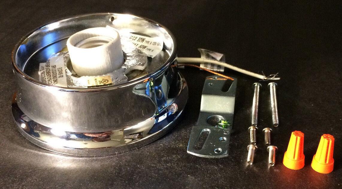 4" Fitter Nickel Lamp Wire Fixture Holder Connection Light Bulb Socket #FH876N - Stone Door Lamps