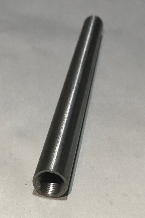 New 8" Brushed Steel Female Threaded Lamp Pipe, Rod, 1/8F Tap (3/8") #SP222S - Stone Door Lamps