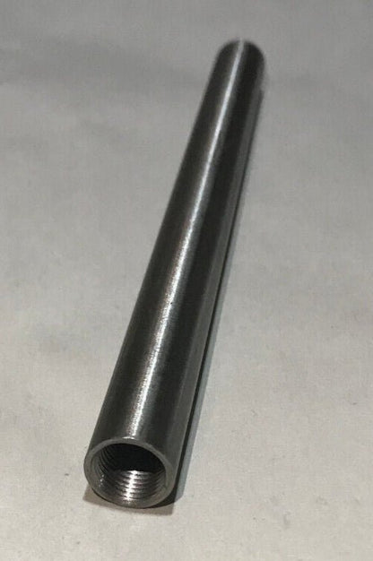 New 8" Brushed Steel Female Threaded Lamp Pipe, Rod, 1/8F Tap (3/8") #SP222S - Stone Door Lamps