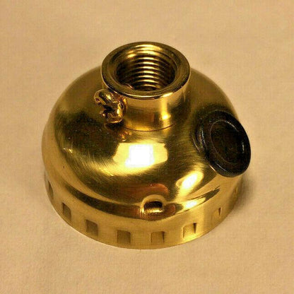 New Socket Cap With Side Outlet & Set Screw 1/8F, Leviton Brand, Polished #SC301 - Stone Door Lamps