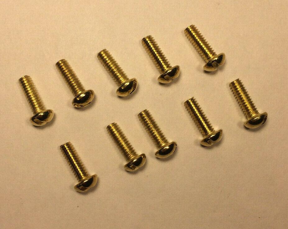 New Lot Of 10 Steel 1/2" Long Brass Plated Finish Canopy Screws 8/32 Thread #885 - Stone Door Lamps
