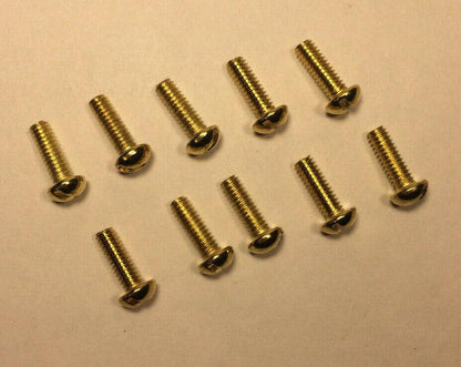New Lot Of 10 Steel 1/2" Long Brass Plated Finish Canopy Screws 8/32 Thread #885 - Stone Door Lamps