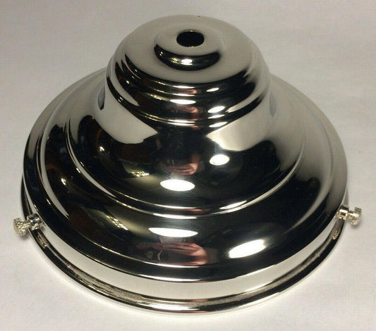 New Spun Brass 6" Fitter Nickel Fixture Shade Holder With Set Screws #SH766N - Stone Door Lamps