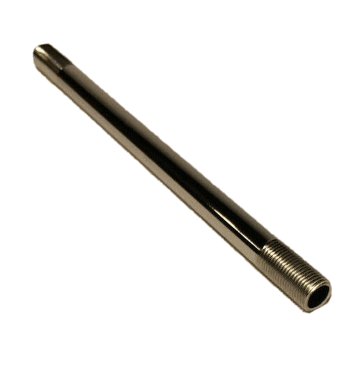 New 21" Nickel Plated Steel Threaded Lamp Pipe, Rod, 1/8 IP (3/8") #21NP339N - Stone Door Lamps