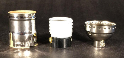 New Brass Short Keyless Early Electric Industrial Style Nickel Lamp Socket #291N - Stone Door Lamps