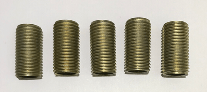 Lot Of 5, 3/4" Long , 1/4 IP Zinc Plated Steel Seamless Lamp Nipples, 1/2" O.D. - Stone Door Lamps