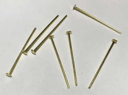 New 1" Chandelier Crystal Prism Pins With Head, Brass Finish, 1 oz., 230 pcs - Stone Door Lamps