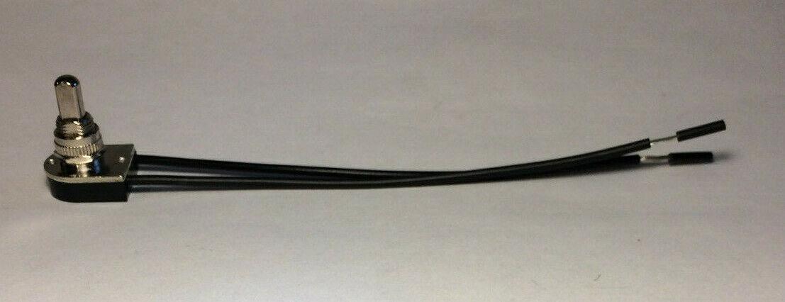New On/Off Push Canopy Switch w/ Nickel Plated Knob, 6" Wire Leads, 3/8" Shank - Stone Door Lamps
