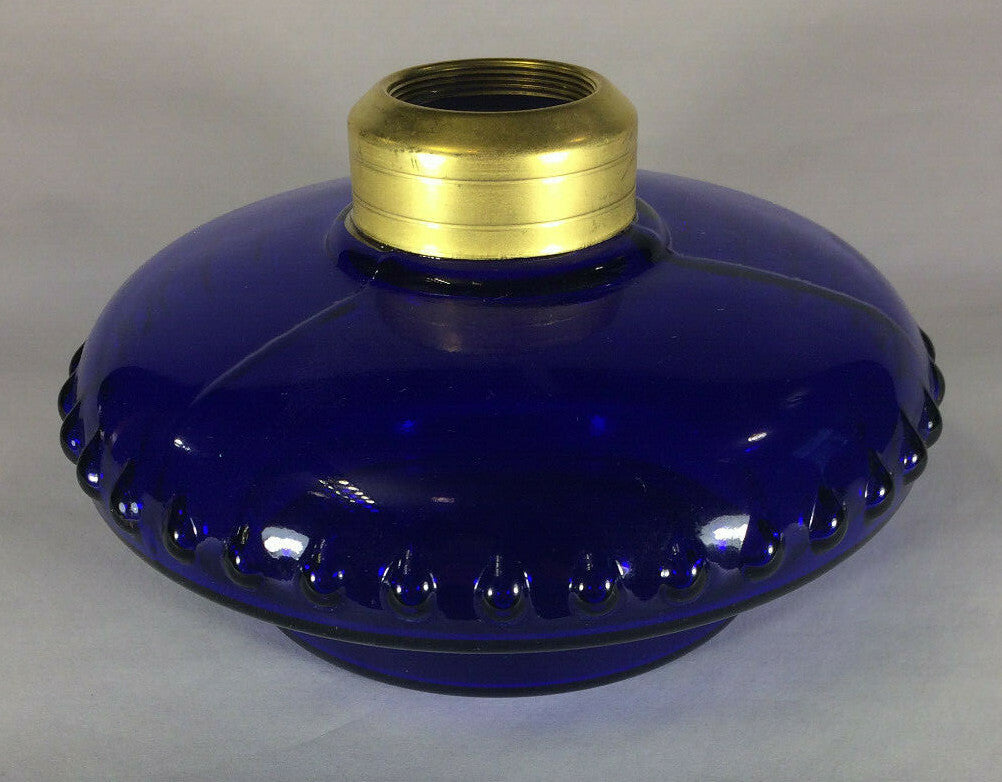 New Cobalt Blue Glass Oil Lamp Font For Cast Iron Wall Bracket No. 2 Collar #103