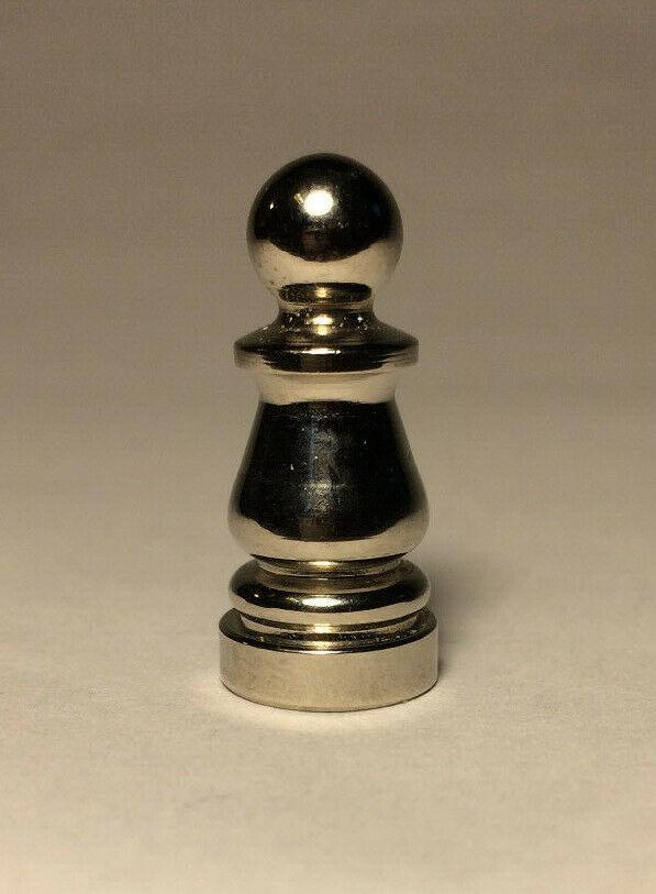 New Brass Colonial Finial For Standard Lamp Harps, 1" Ht., Nickel Plated Finish - Stone Door Lamps