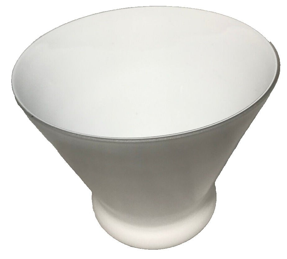 New 2 1/4" Fitter Clear Over Opal White Glass Fixture Lamp Shade, 5 1/8" Heght - Stone Door Lamps