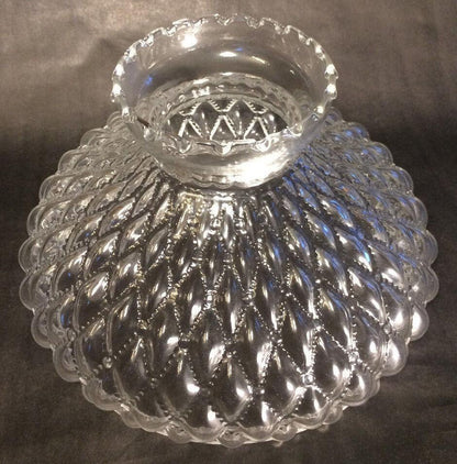 10" Clear Glass Diamond Quilted Quilt Oil Kerosene Lamp Shade fits Aladdin SH401