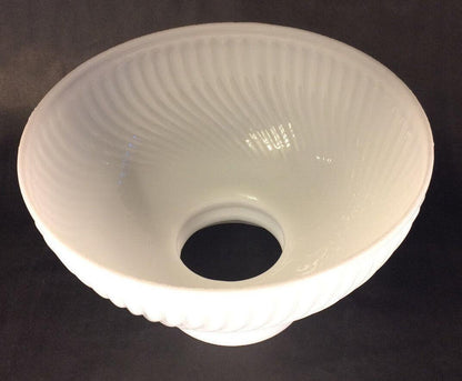New 10" Opal White Milk Glass Rib Swirl Student Lamp Shade, USA made, #SH010 - Stone Door Lamps