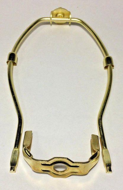 9" Brass Plated Lamp Harp with Base & Protective Coating, heavy duty #HAR44 - Stone Door Lamps