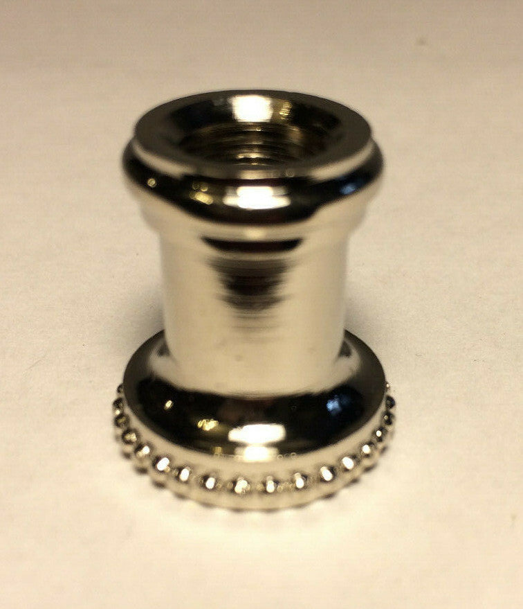 New Nickel Plated Turned Brass Neck Lamp Part 1/8F Tap, 7/8" Ht. #BN946N