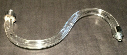 New Fluted Glass Chandelier Arm, 12" Length, Hollow For Wiring, 1/8 IP Threads