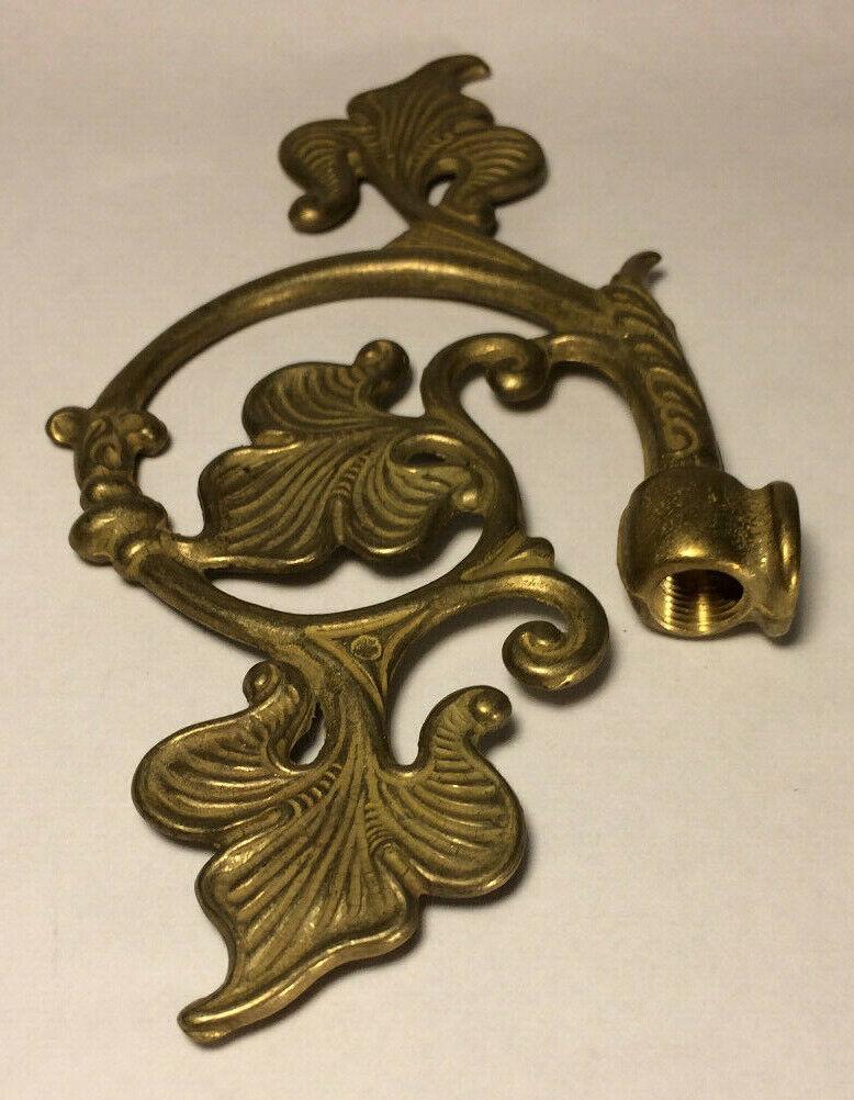 New Cast Brass Leaf Lamp Arm Back, 6 1/8" x 3 7/8", 1/8Fx1/8F (3/8") #AB485U - Stone Door Lamps