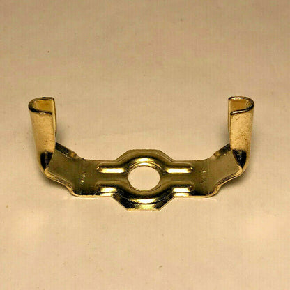New Regular Weight Brass Plated Lamp Harp Base, Slips 1/8 IP (3/8") #HB736