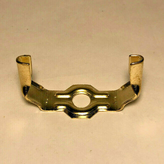 New Regular Weight Brass Plated Lamp Harp Base, Slips 1/8 IP (3/8") #HB736