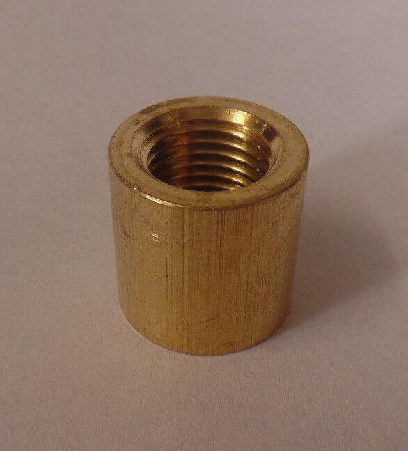 New Heavy Brass Nipple & Pipe Coupling, Unfinished Brass, 3/4" ht., 1/4F #BC877U - Stone Door Lamps