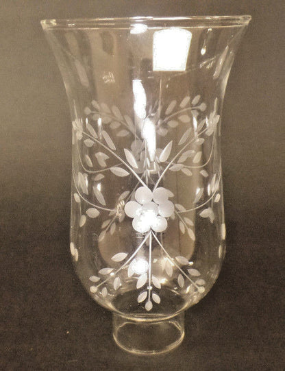 Clear Flower Glass Hurricane Lamp Shade Candle Chandelier Light, 3 1/2" x 6 1/2"