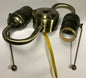 New Wired S-Type 2-Light Lamp Cluster w/ Pull Chain Sockets, Antique Finish 412A