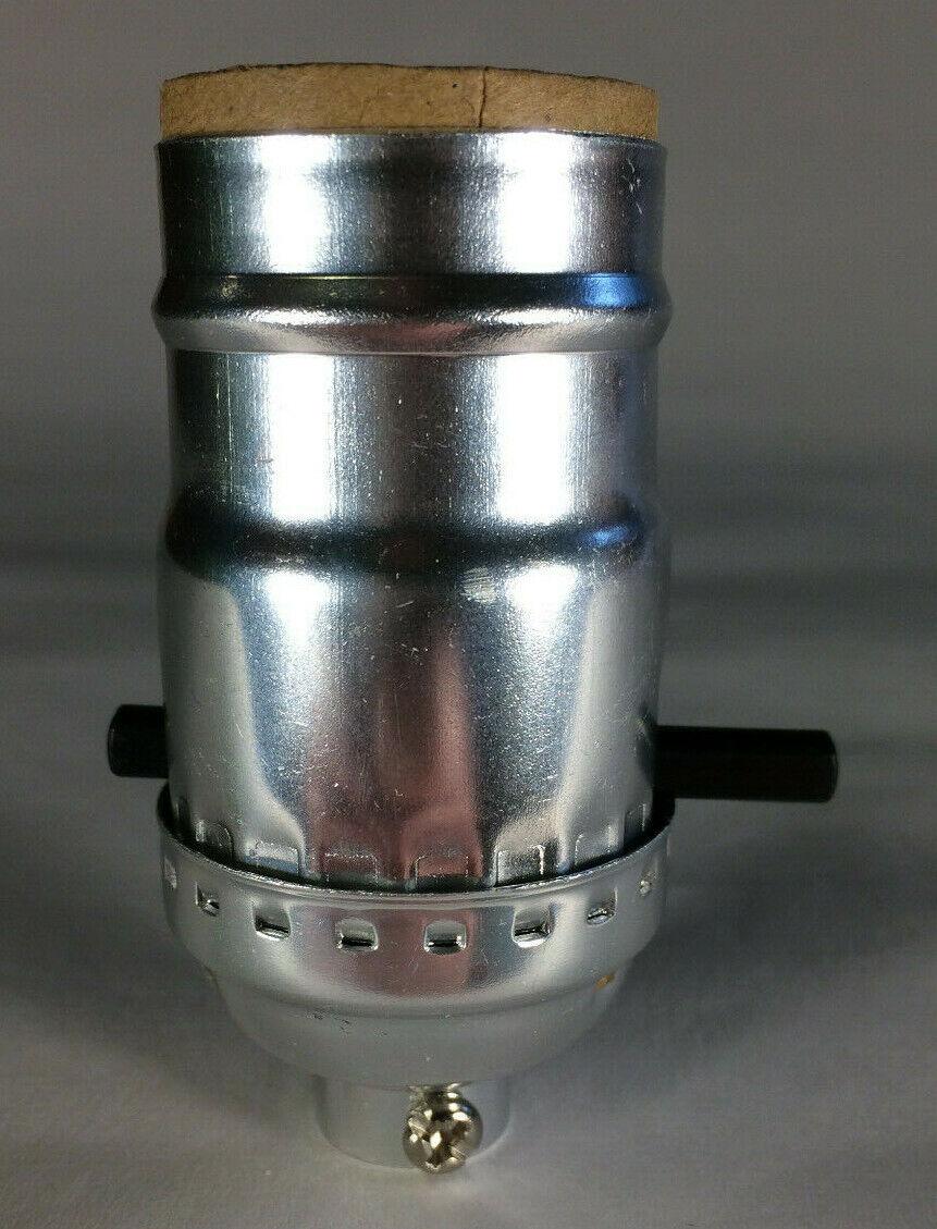 New On/Off Push - Thru Lamp Socket w/ Nickel Finish, Medium Base E26 #CS341N - Stone Door Lamps