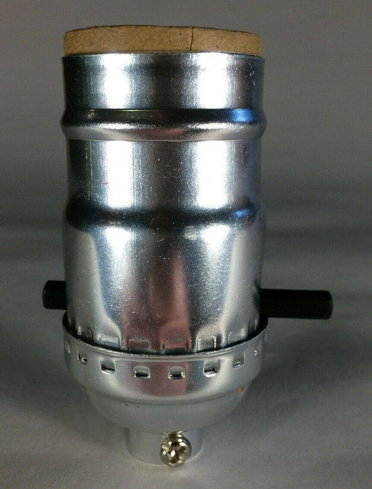 New On/Off Push - Thru Lamp Socket w/ Nickel Finish, Medium Base E26 #CS341N - Stone Door Lamps