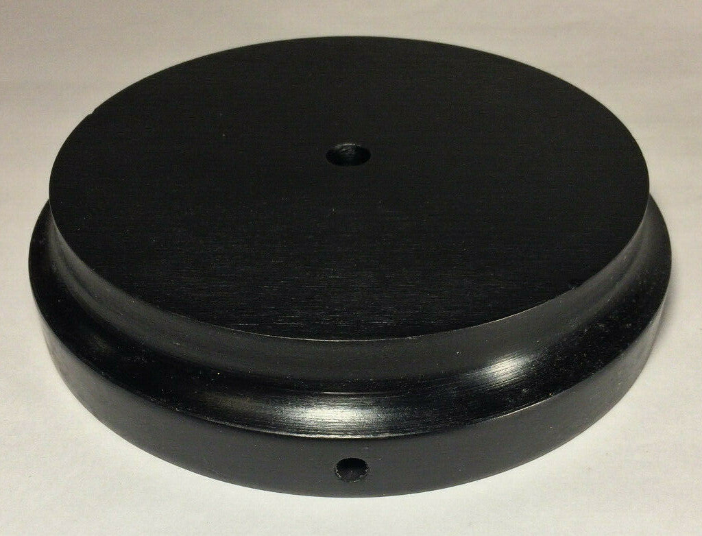 New 8.5" Modern Style Black Wooden Lamp Base w/ Wire Way Hole, Tapered Edge 310B