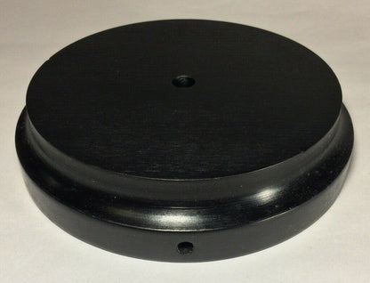 New 8.5" Modern Style Black Wooden Lamp Base w/ Wire Way Hole, Tapered Edge 310B