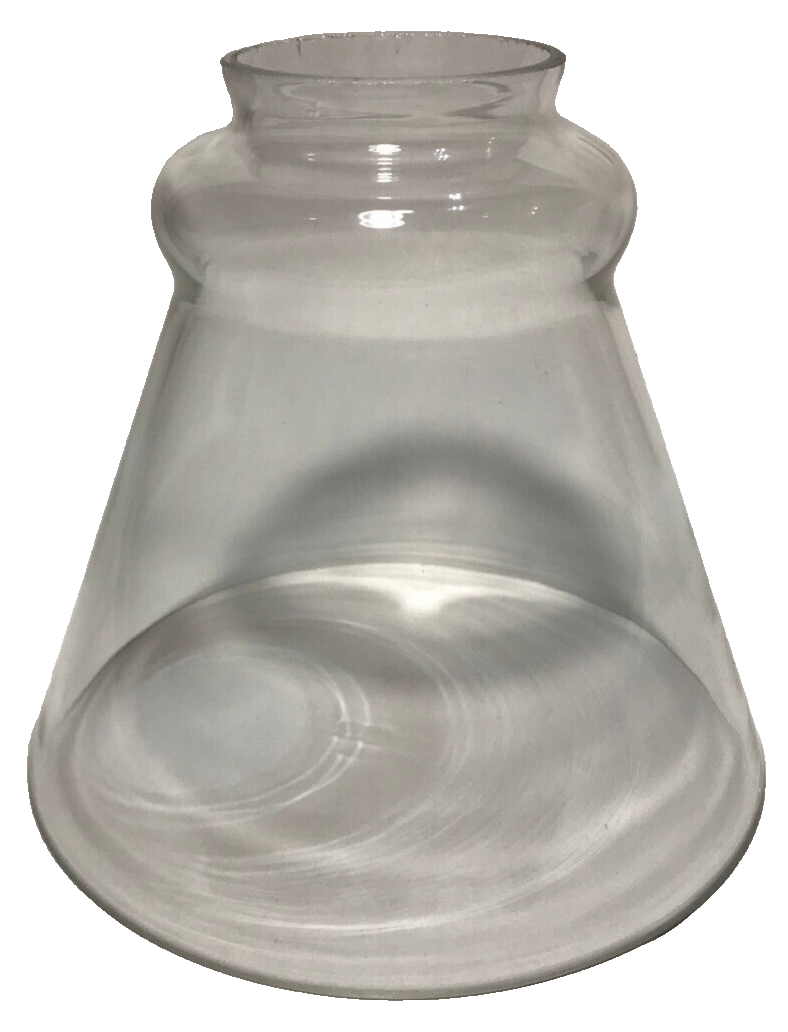 New 2 1/4" Fitter Clear Glass Fixture Lamp Shade, 5 1/8" Heght, 5 3/4" Dia.
