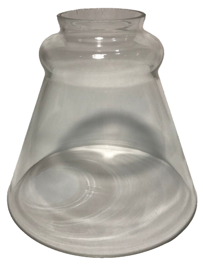 New 2 1/4" Fitter Clear Glass Fixture Lamp Shade, 5 1/8" Heght, 5 3/4" Dia.