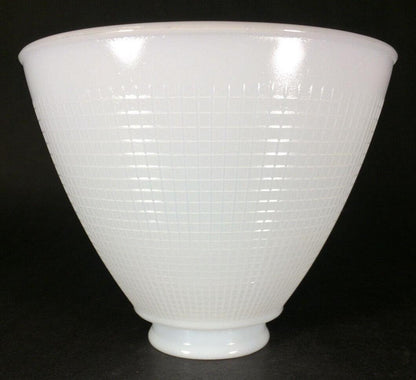 NEW White Opal Milk Glass 6" Floor Table Oil Lamp IES Reflector Waffle Shade - Stone Door Lamps
