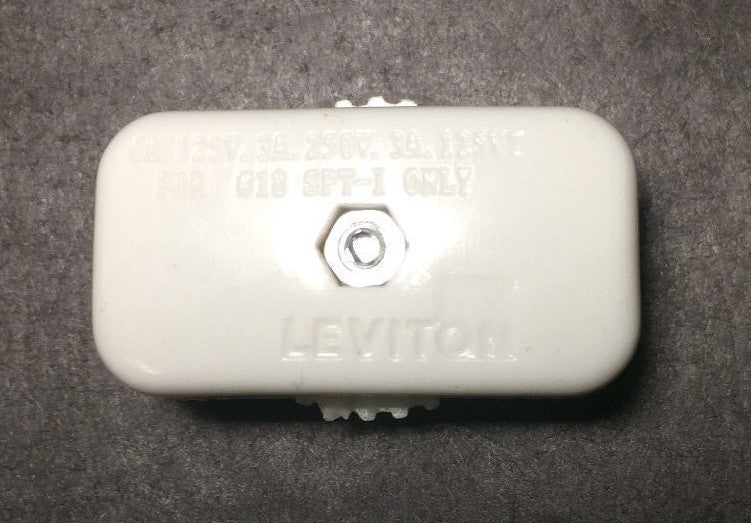 NEW LEVITON WHITE SPT-1 ROTARY ON - OFF LAMP CORD SWITCH LAMP PART RS401