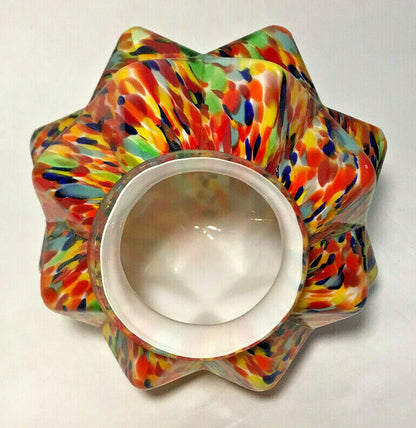 New Art Deco Starburst End Of Day Lamp Shade Globe, 3 1/4" Fitter, 7" Dia. SS960