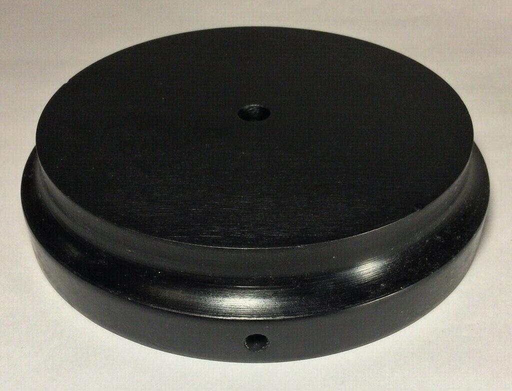 New 8.5" Modern Style Black Wooden Lamp Base w/ Wire Way Hole, Tapered Edge 310B - Stone Door Lamps